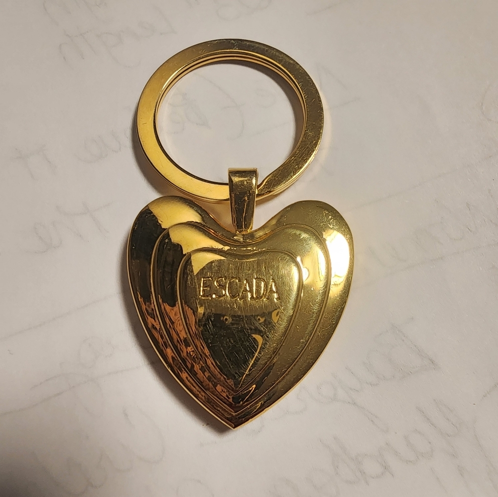 Escada Gold toned Heart Keychain